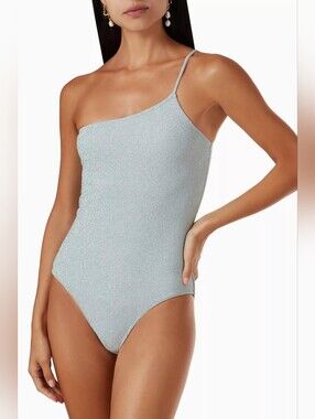 Good American Sparkle Hot Shoulder One-piece Swimsuit